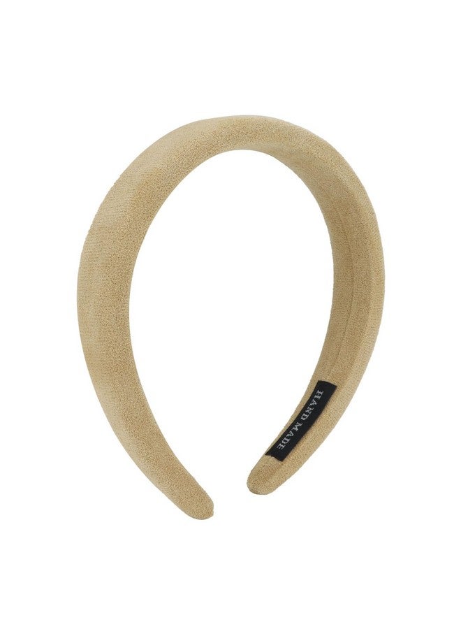 Ondder 1 Pack Khaki Padded Headbands For Women 90S Womens Headbands Soft Plain Fashion Puffy Headband For Girls Turban Wide Sponge Headband Head Bands Hair Bands Hair Accessories For Women Girls - Image 1