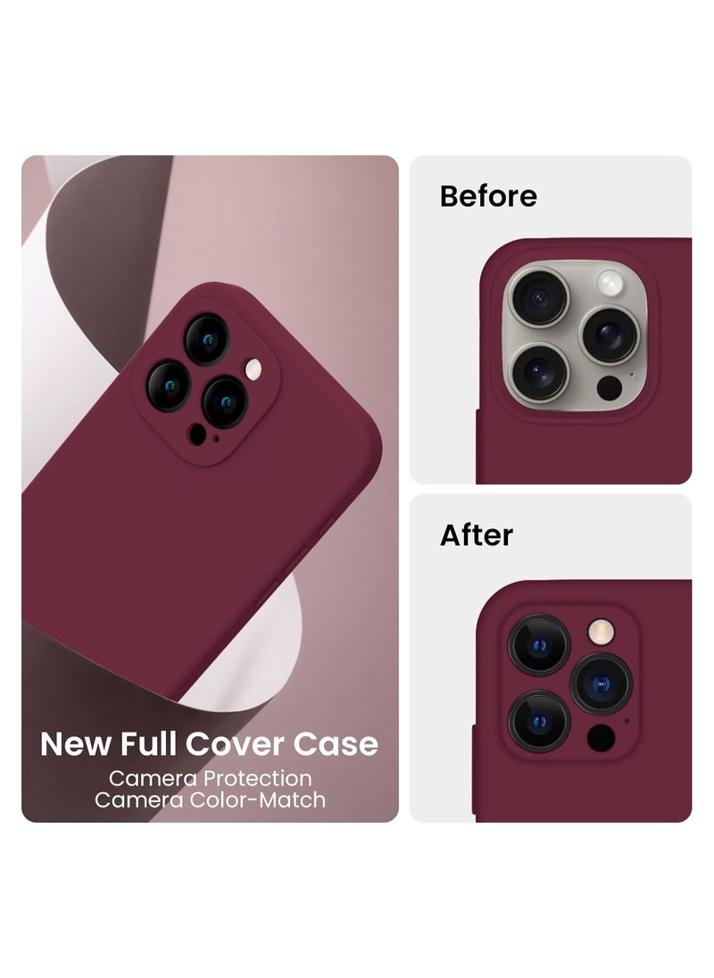 ELTRAZONE - Designed for iPhone 15 Pro Max Case, Silicone Upgraded [Camera Protection] for iPhone 15 ProMax Case with [2 Screen Protectors], Anti-Scratch Microfiber Lining, 6.7 inch, Plum - Image 1