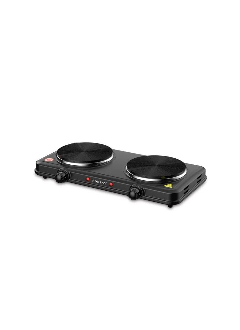 sokany SOKANY SK-5107 Double Electric Slab Hob - 2000W 5-Level Thermostat Control - Black (1 Year Warranty)  - Image 3