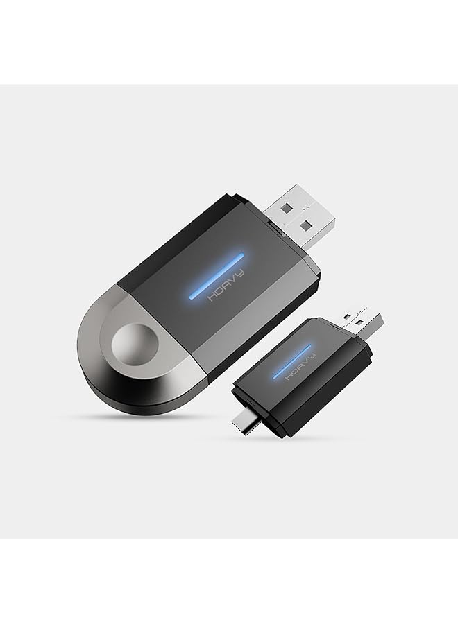 HOAVY 2-In-1 Wireless Carplay And Android Auto Adapter, 5Ghz Smart Car Adapter, Compatible With 99% Built-In Carplay And Built In Android Auto Vehicles  - Image 1