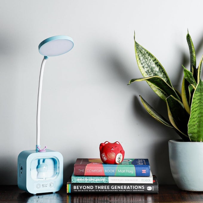 CUTE ANIMAL NIGHT LIGHT FLEXIBLE STUDY LAMP ENERGY SAVING DIMMABLE AUDJESTABLE LIGHT BRIGHTNESS USB CHARGING STUDY DESK LAMPS FOR KIDS PACK OF 1 BLUE