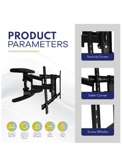 CAROSKI TV Wall Mount - Full Motion TV Mount - Wall TV Bracket Supports 40 To 85 Inches TV Screens Swivel of up to 180 degrees TV Wall Mount  - Image 4