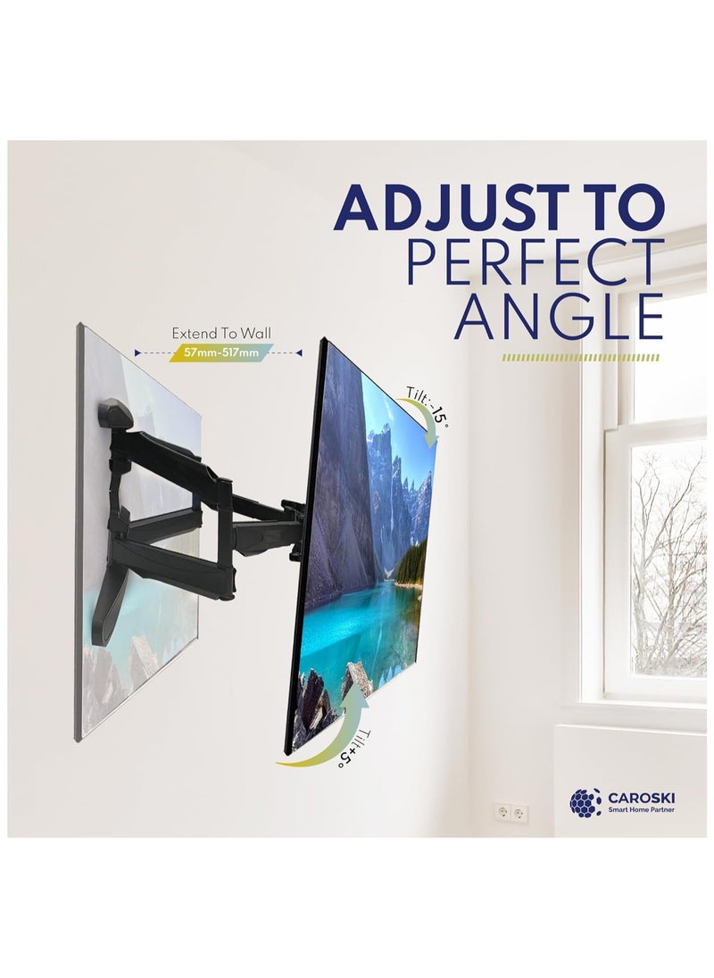 CAROSKI - TV Wall Mount - Full Motion TV Mount - Wall TV Bracket Supports 40 To 85 Inches TV Screens Swivel of up to 180 degrees TV Wall Mount - Image 1