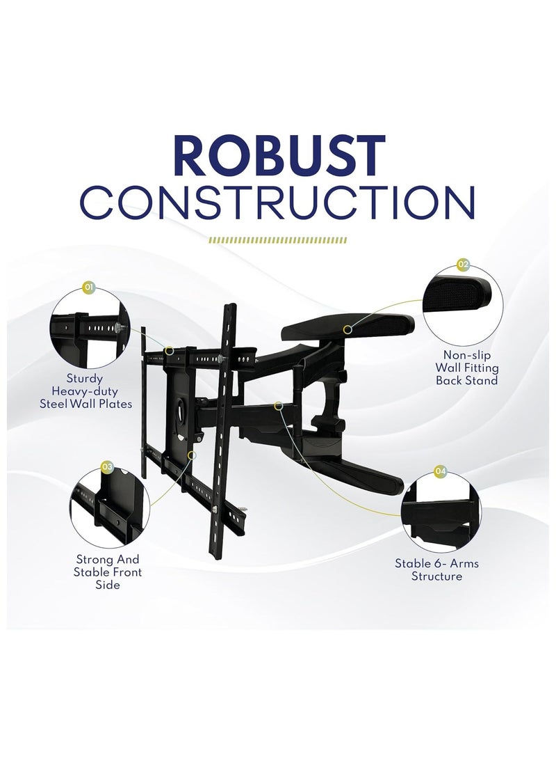 CAROSKI - TV Wall Mount - Full Motion TV Mount - Wall TV Bracket Supports 40 To 85 Inches TV Screens Swivel of up to 180 degrees TV Wall Mount - Image 1