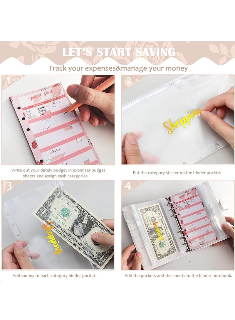 A6 Budget Binder, Cash Envelopes for Budgeting, Organizer with Label Stickers, for Saving  & Financial Management, Envelope Wallet - Image 4