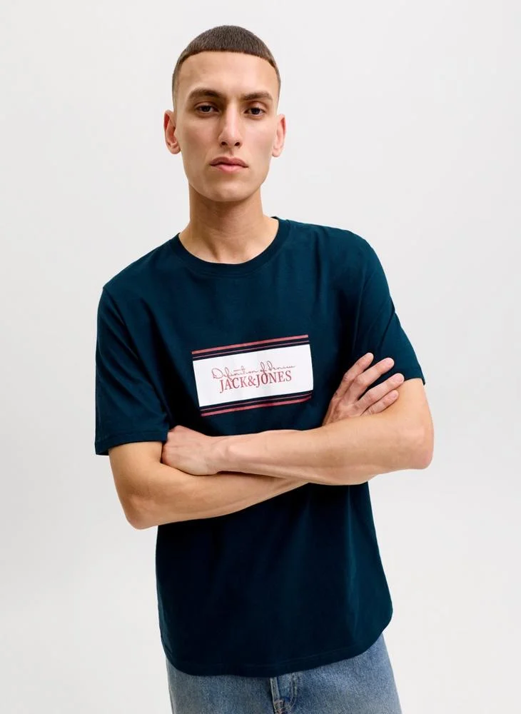 JACK & JONES Casual Regular Fit Crew Neck T-Shirt