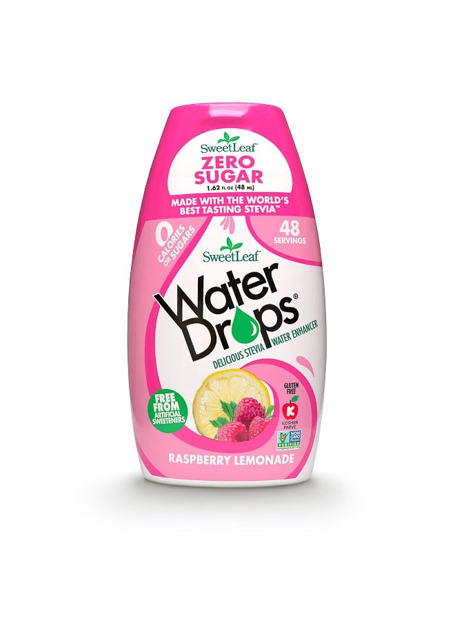 SweetLeaf Water Flavoring Drops - Stevia Water Enhancer, Sugar Free, Zero Calorie Water Additive, Contains Monk Fruit Extract, Gluten Free, Keto Friendly - Raspberry Lemonade, 1.62 Fl Oz (Pack of 1) - Image 1