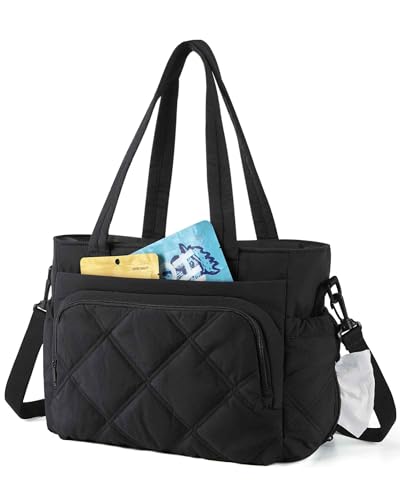 BAGSMART Lunch Bag Women Large Lunch Box Insulated Tote Bag with MultiPockets Quilted Puffy Tote for Work Outdoors - Image 1