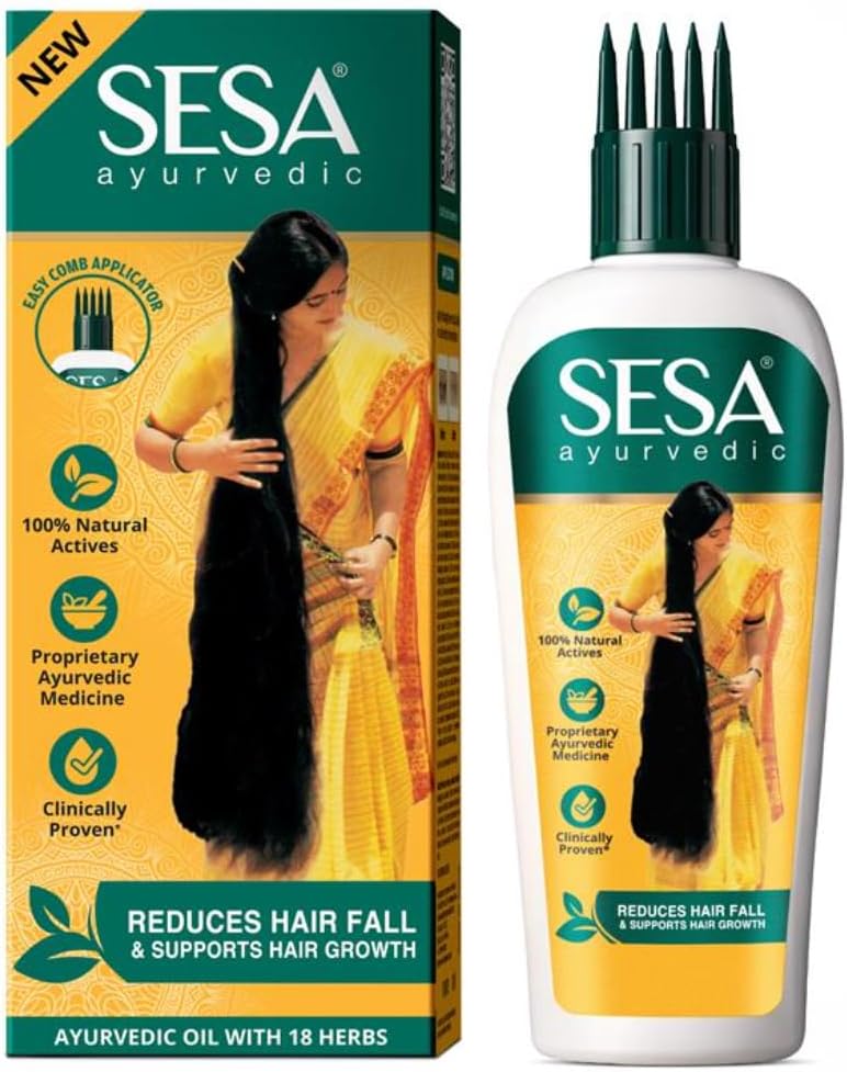 Sesa Ayurvedic Hair Oil 5000 Year Old Kshir Pak Vidhi, Bhringraj & 17 Rare Herbs With 5 Nourishing Oils All Hair Types No Mineral Oil 200 ml Pack Of 1, Multi, 6.7 Fl Oz (Pack Of 1) - Image 1