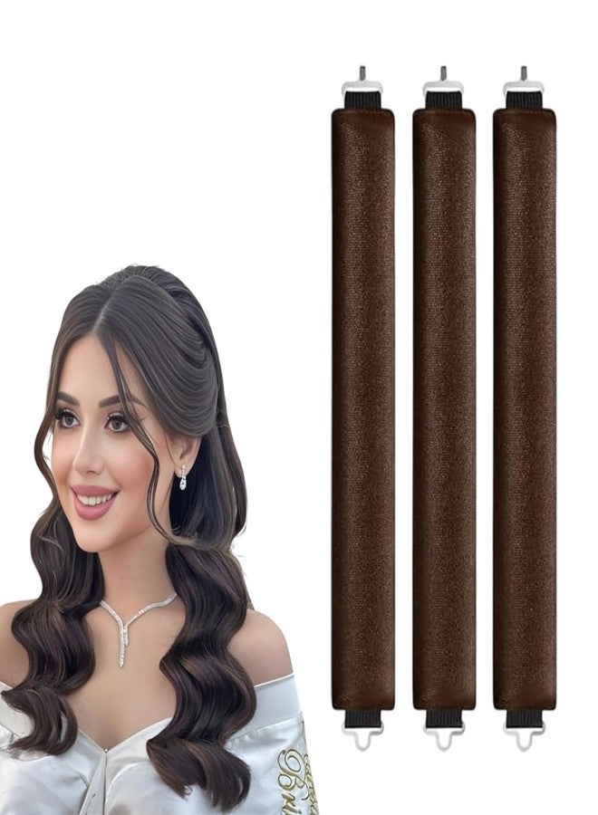 BLUSHIA Overnight Curls Heatless Hair Curler Rods Foam Sponge Hair Rollers for Short Long Hair to Sleep in Hair Care Styling Tools - Brown (Pack of 3) - Image 1