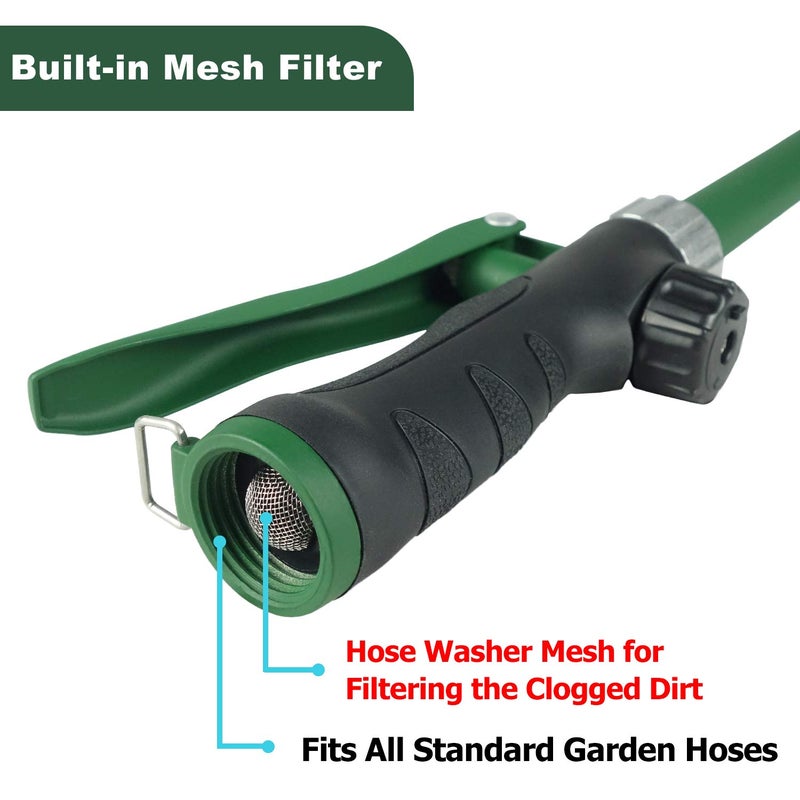 H2O WORKS Heavy Duty 21 Inch Watering Wand with Pivoting Head, Adjustable Water Sprayer Wand with Ergonomic Handle, Spray 6 Watering Patterns, Perfect for Watering Hanging Plants - Image 5