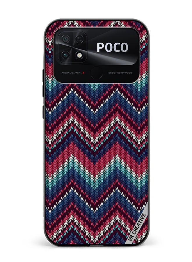 VR CREATIVE Protective Case Cover For Xiaomi Poco C40 Weaved Pattern Design Multicolour - Image 1