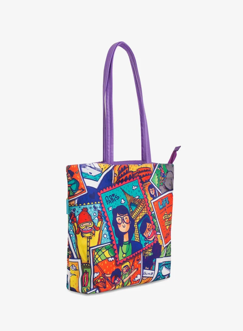 تشومباك Teal By Chumbak Live To Travel Tote Bag