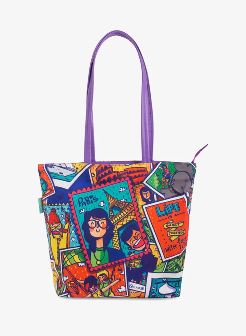 Teal By Chumbak Live To Travel Tote Bag