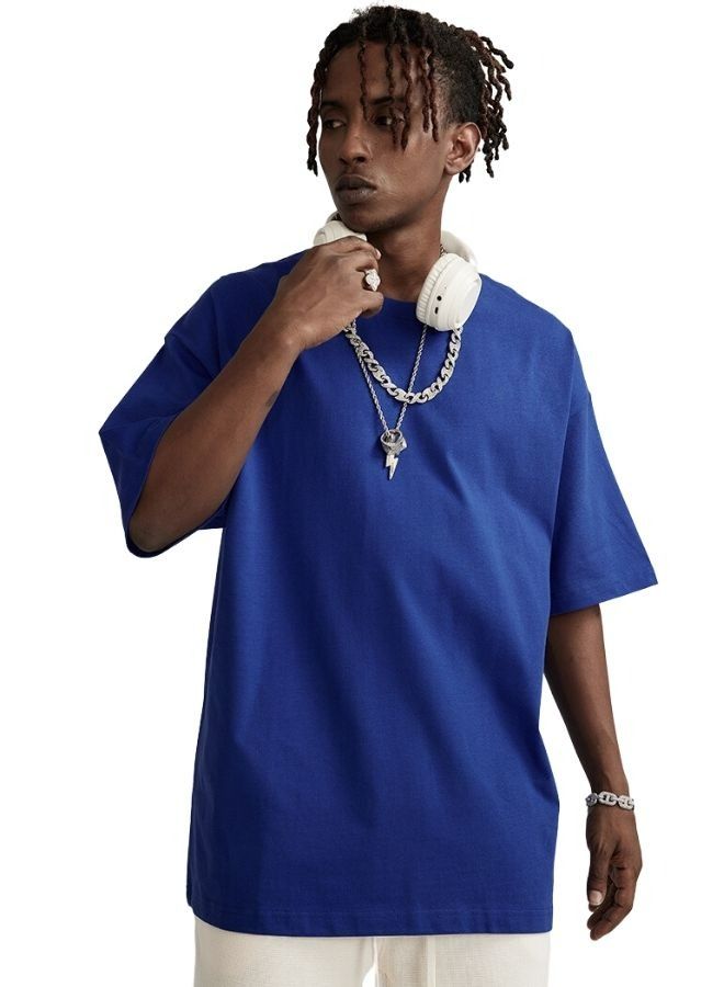 Mei Stylish Unisex Casual Breathable Loose Shoulder Oversize Baggy Crew Neck T-shirt - Image 4