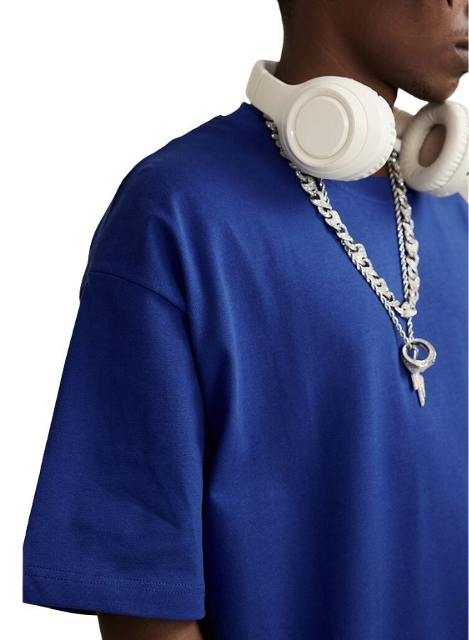 Mei Stylish Unisex Casual Breathable Loose Shoulder Oversize Baggy Crew Neck T-shirt - Image 5