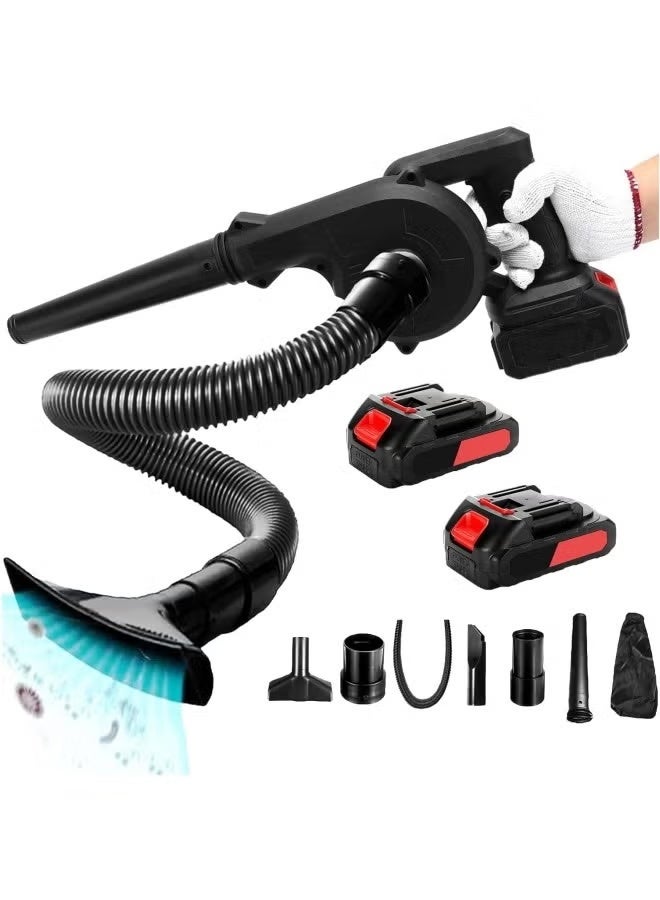 WINSEE Cordless Leaf Blower 2 in 1 Electric Leaf Blower with 2Pcs 21V Lithium Battery Charger Compact Blower for Inflating Blowing Leaf Clearing Dust Small Trash Car Computer Host - Image 1