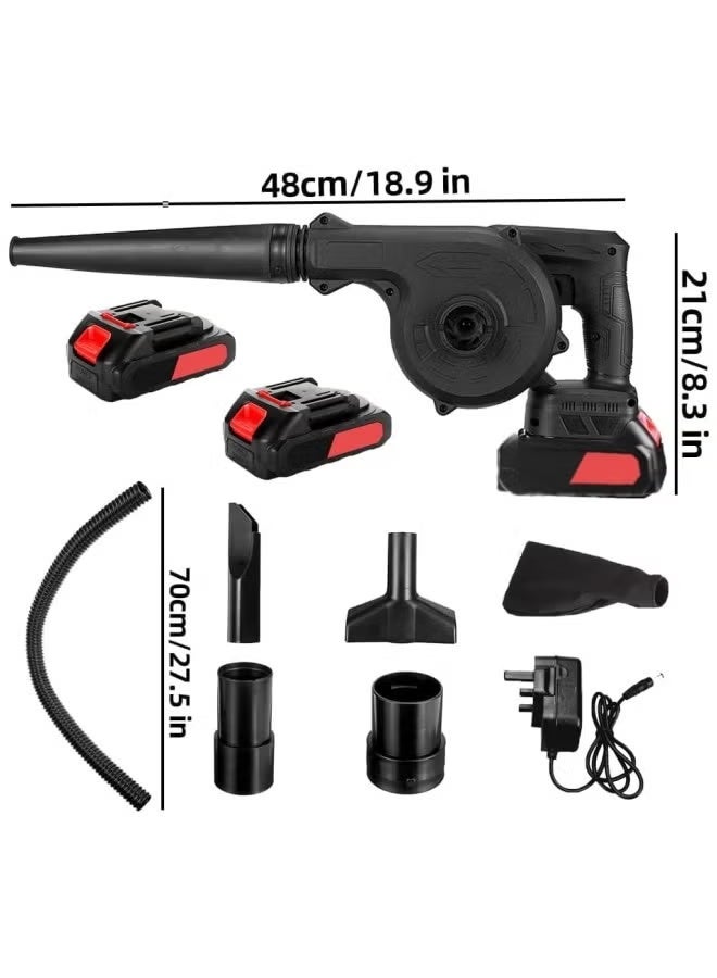 WINSEE Cordless Leaf Blower 2 in 1 Electric Leaf Blower with 2Pcs 21V Lithium Battery Charger Compact Blower for Inflating Blowing Leaf Clearing Dust Small Trash Car Computer Host - Image 5