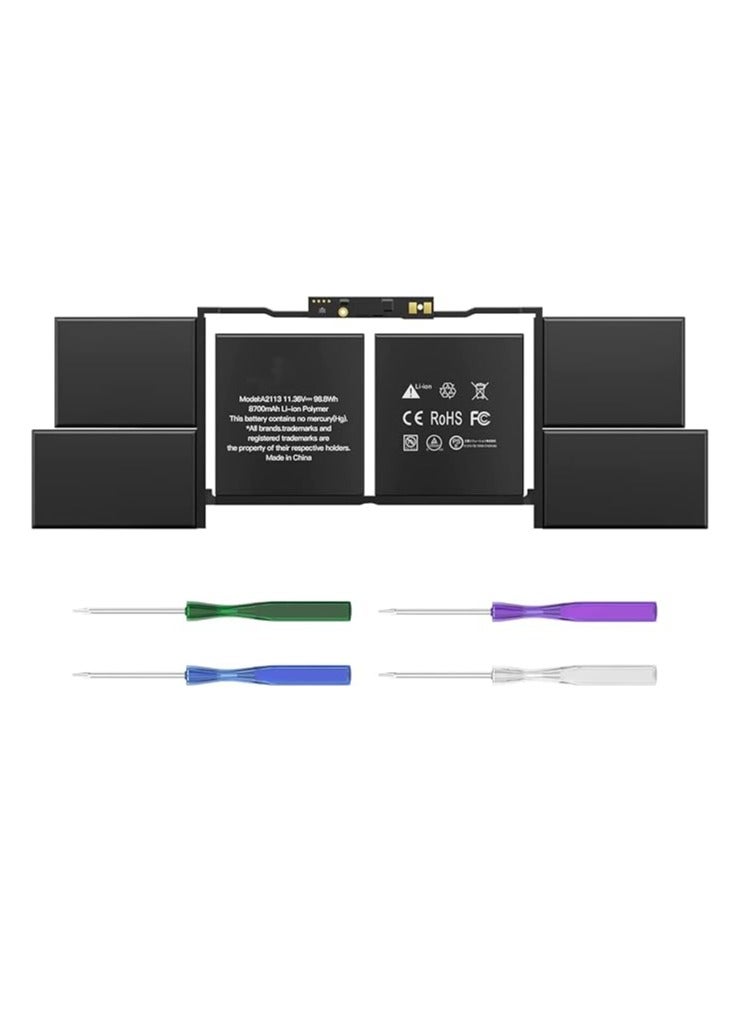 Terabyte بطارية لابتوب بديلة A2113 A2141 متوافقة مع ماك بوك برو ريتينا 16 إنش A2141 2019 EMC 3347 BTO/CTO MVVJ2xx/A MVVK2xx/A MVVL2xx/A MVVM2xx/A [لي-بوليمر 8790 مللي أمبير/99.8 واط ساعي] - Image 1