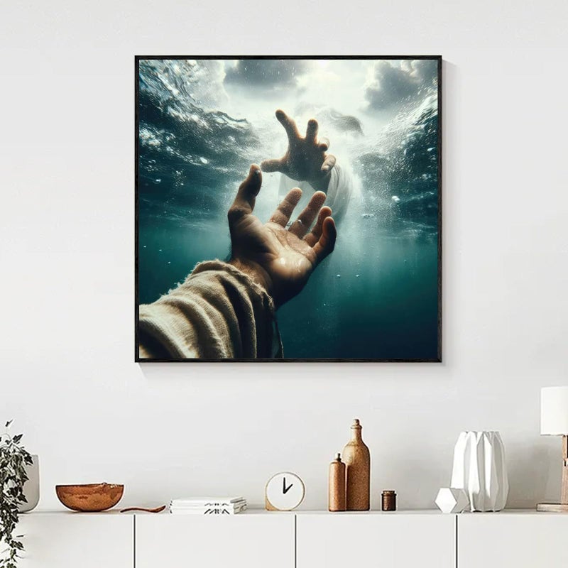 Yezavesu Diamond Art Kits for Adults, Jesus 5D Diamond Painting Kit for Beginners, Inspiring Faith DIY Round Full Drill Painting with Gem Art Kits for Home Wall Decor 14 x 14 Inch - Image 2