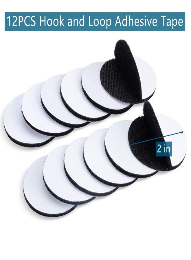 BoAn Round 2 Inch Hook and Loop Tape,12PCS Sticky Back Hook and Loop Fasteners,Self Adhesive Strips for Home School Office Car and DIY Enthusiasts-Black - Image 4
