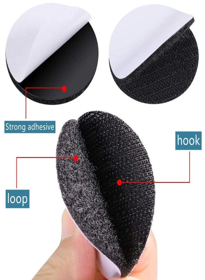 BoAn Round 2 Inch Hook and Loop Tape,12PCS Sticky Back Hook and Loop Fasteners,Self Adhesive Strips for Home School Office Car and DIY Enthusiasts-Black - Image 3