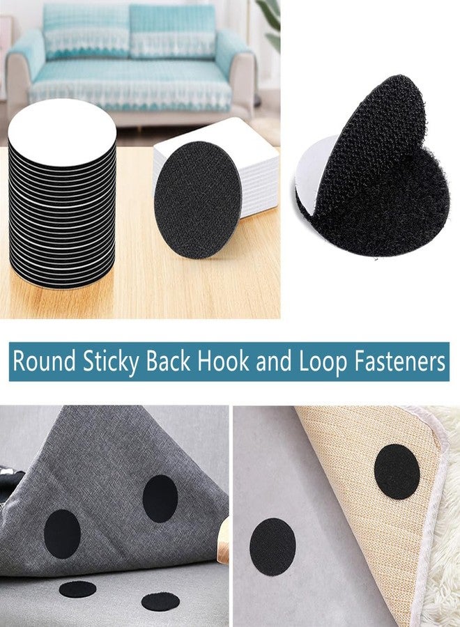 BoAn Round 2 Inch Hook and Loop Tape,12PCS Sticky Back Hook and Loop Fasteners,Self Adhesive Strips for Home School Office Car and DIY Enthusiasts-Black - Image 2
