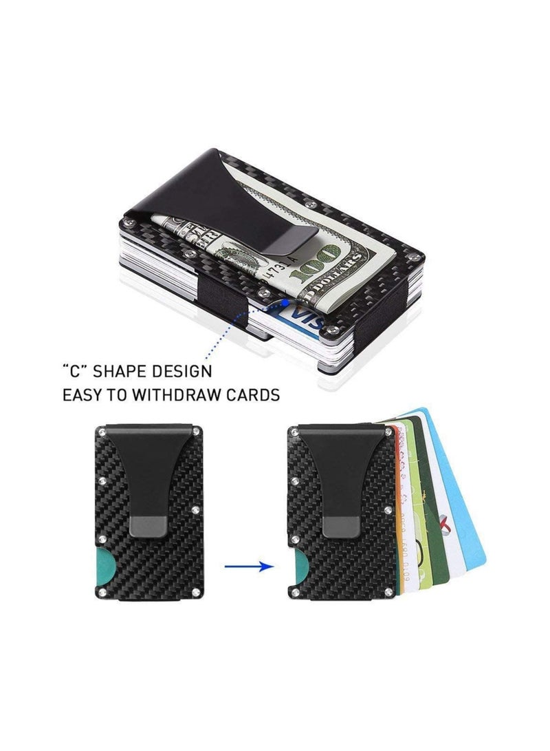 Card Guard FUBQ Carbon Fiber Minimalist Aluminum Metal Money Clip Card Wallet - Image 2