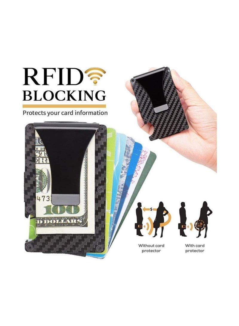 Card Guard FUBQ Carbon Fiber Minimalist Aluminum Metal Money Clip Card Wallet - Image 3