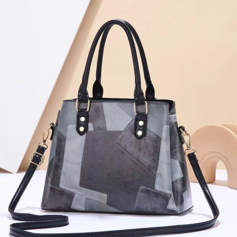 New Stitching Color Large Capacity Shoulder Bag All-Match Trendy Casual High-End All-Match Handbag Crossbody Bag - Image 3