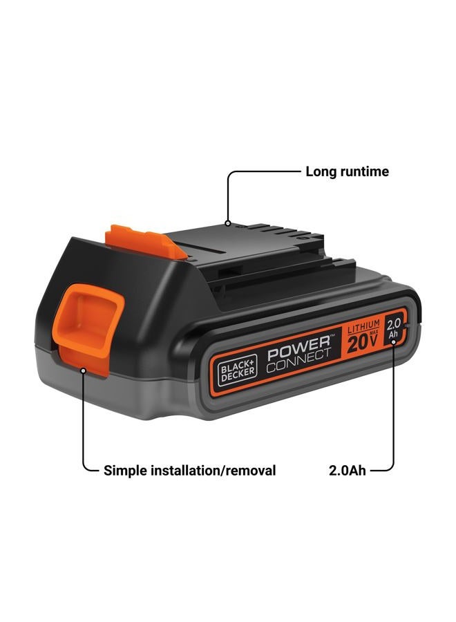 BLACK+DECKER 20V MAX Lithium Battery POWERCONNECT 2.0Ah Cordless Tool Battery Packs, Lightweight Power Tool Battery, Charger Sold Separately (LBXR2020-OPE) - Image 2