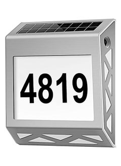 BLUE CORAL Solar House Numbers for Outside, Waterproof Solar Powered LED Wall Plaque, Illuminated Address Sign with Number and Letter Stickers, White Light Outdoor Address Plaque for Houses, Yards, Streets  - Image 1