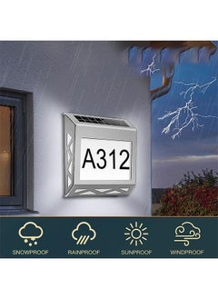 BLUE CORAL Solar House Numbers for Outside, Waterproof Solar Powered LED Wall Plaque, Illuminated Address Sign with Number and Letter Stickers, White Light Outdoor Address Plaque for Houses, Yards, Streets  - Image 2