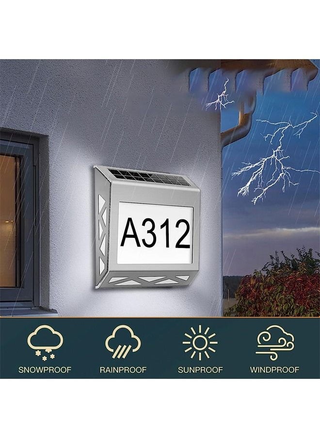 BLUE CORAL Solar House Numbers for Outside, Waterproof Solar Powered LED Wall Plaque, Illuminated Address Sign with Number and Letter Stickers, White Light Outdoor Address Plaque for Houses, Yards, Streets  - Image 2