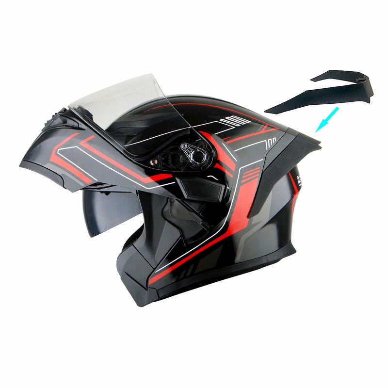 1Storm Motorcycle Modular Full Face Helmet Flip up Dual Visor Sun Shield: HB89 Arrow Red - Image 3