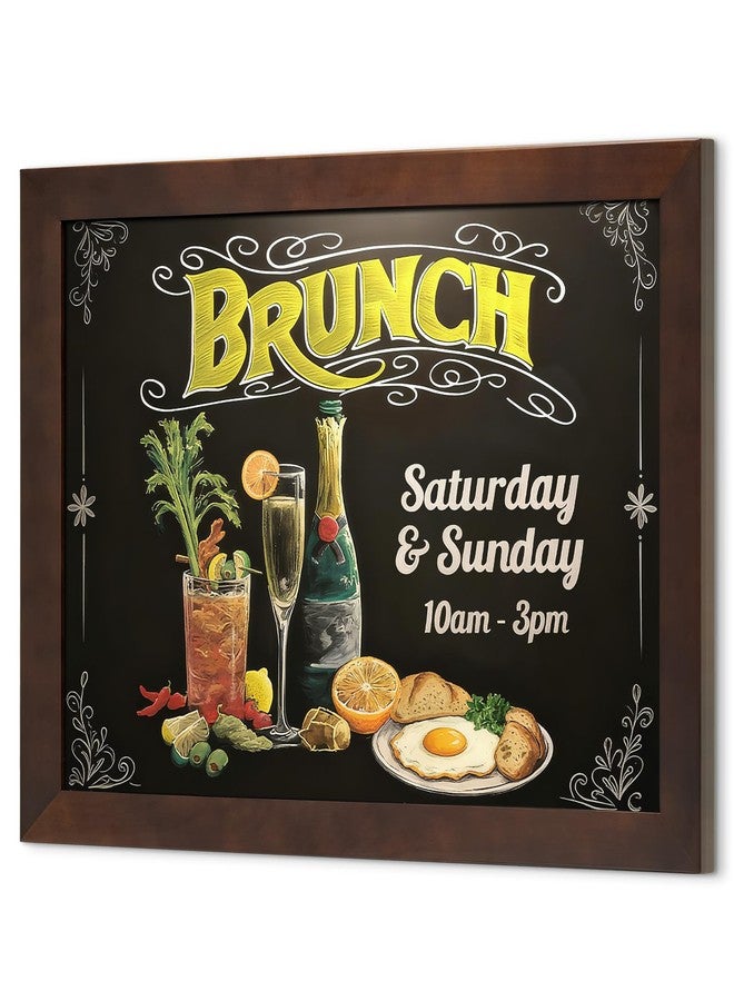 4 THOUGHT Solid Pine Wood Framed Magnetic Chalkboard for Wall, 36"x24" Heavy Duty Rustic Blackboard Sign for Kitchen, Office, Home & Cafe - Indoor/Outdoor Use, Brown - Image 1