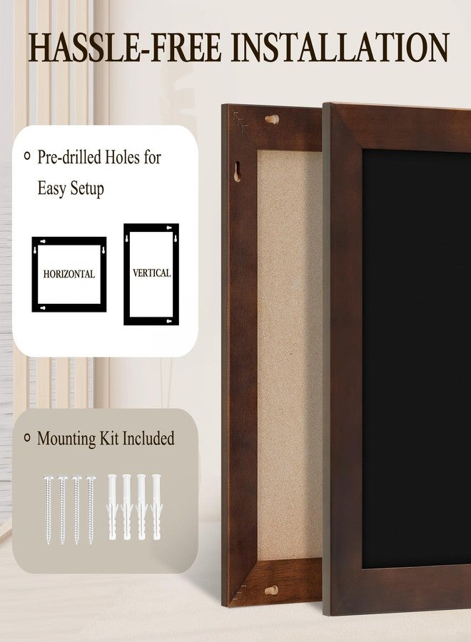 4 THOUGHT Solid Pine Wood Framed Magnetic Chalkboard for Wall, 36"x24" Heavy Duty Rustic Blackboard Sign for Kitchen, Office, Home & Cafe - Indoor/Outdoor Use, Brown - Image 4
