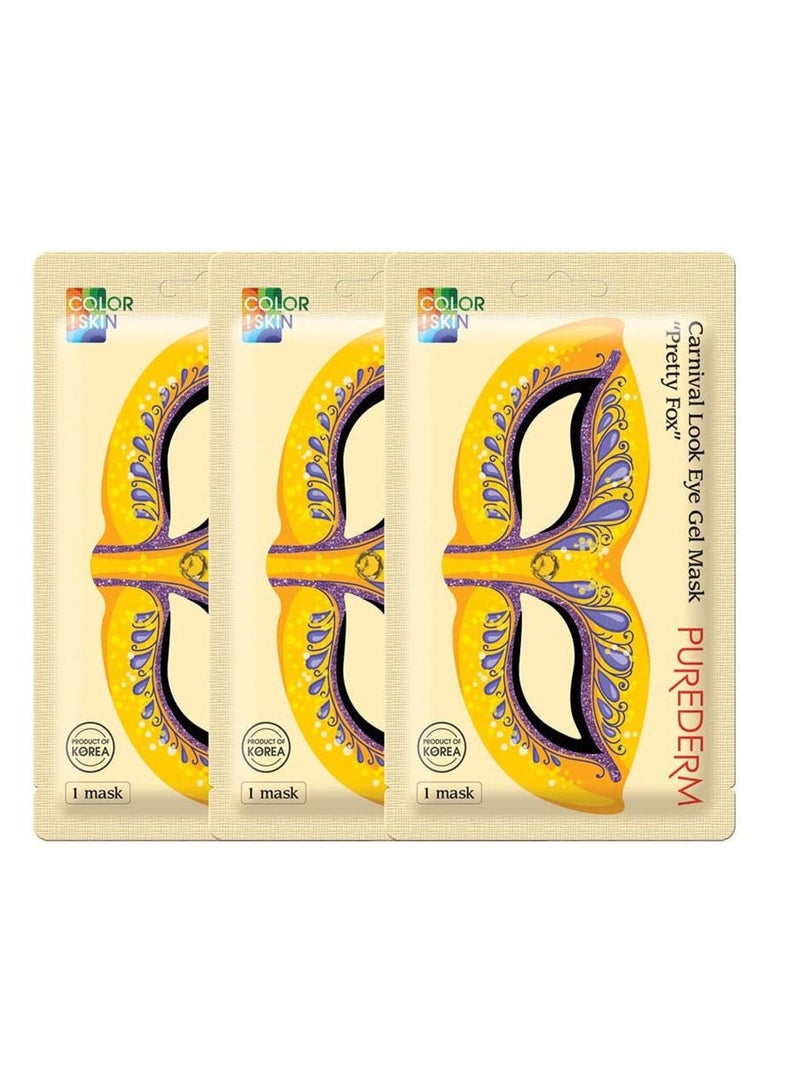 Purederm Pretty Fox Carnival Look Eye Gel Mask 17g (Pack of 3) - Image 1