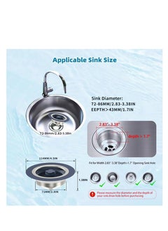 Excefore Kitchen Sink Drain Strainer Stopper Kits, Upgraded 304 Stainless Steel 3-in-1 Pop Up Sink Stopper, Clog-Free Basket Sink Strainer, Kitchen Sinks Food Catcher for Standard 3-1/2 Inch  - Image 4