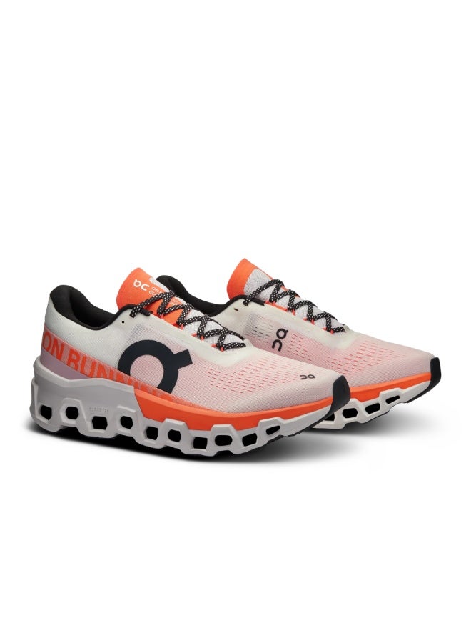 On Running Men's Cloudmonster 2 Running Shoe, Sneakers - Orange/ White - Image 2