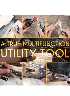 Excefore 14-in-1 Multitool, Professional Stainless Steel Multi Tools with Safety Locking, Professional Stainless Steel Multitool Pliers Pocket Knife, Replaceable Bits Multitools for Outdoor, Camping  - Image 4