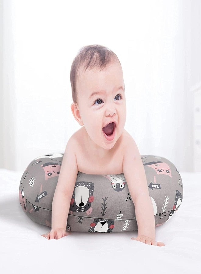 Proliva وسادة بروليفا للرضاعة الطبيعية للأطفال حديثي الولادة مع غطاء قابل للفصل، وسادة الرضاعة الطبيعية ووسادة الأمومة، مجموعة دعم لوسادة الرضاعة الطبيعية وسرير الأم (ANI-Greys) - Image 2