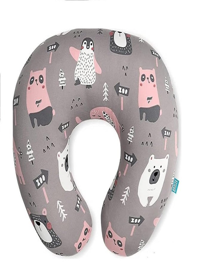 Proliva وسادة بروليفا للرضاعة الطبيعية للأطفال حديثي الولادة مع غطاء قابل للفصل، وسادة الرضاعة الطبيعية ووسادة الأمومة، مجموعة دعم لوسادة الرضاعة الطبيعية وسرير الأم (ANI-Greys) - Image 3