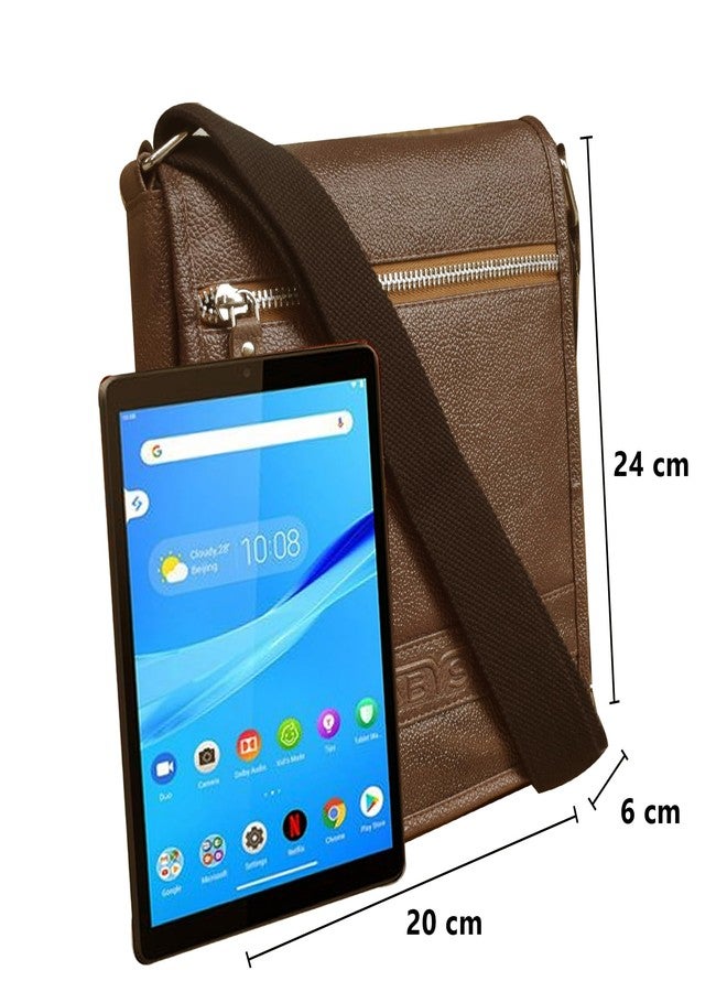 ABYS حقيبة نقود جلدية أصلية من ABYS، لون بني فاتح، للجنسين || حقيبة كتف || حقيبة للرقبة || حقيبة سفر بحزام قابل للتعديل - Image 2