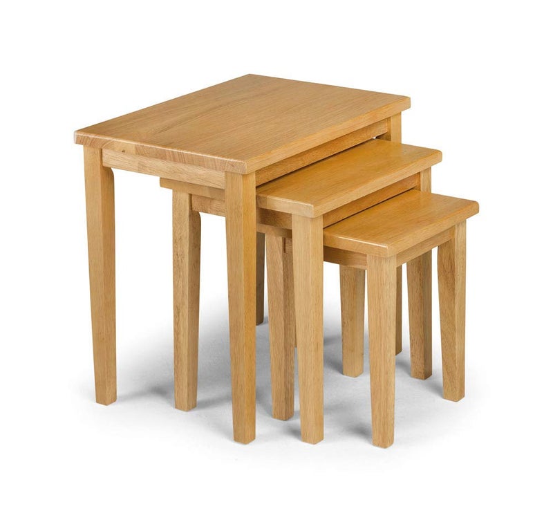 Julian Bowen Julian Bowen Light Oak Wood Cleo Nest of Tables 