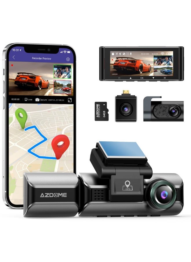 4k Dash cam 3 channel dash cam front, rear and interior dash cam car camera night vision dash cam for cars 