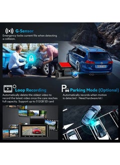 AZDOME 4k Dash cam 3 channel dash cam front, rear and interior dash cam car camera night vision dash cam for cars  - Image 5