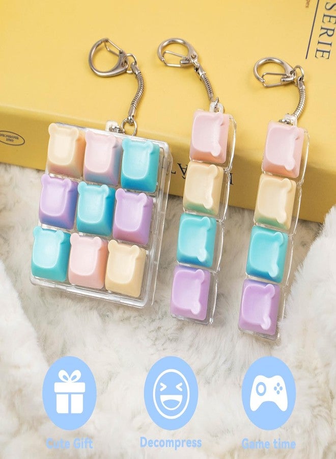 Gliging 3 Pcs Keyboard Fidget Toy for Adult, Loud Fidget Keyboard Keychain, Cute Bear Keyboard Clicker Fidget Toy, Button Fidget Clicker Sensory Toys for Ideal Anxiety Stress Relief Gift - Image 2