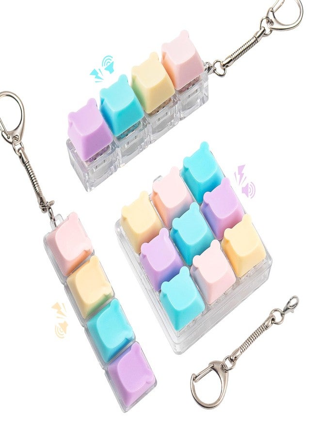 Gliging 3 Pcs Keyboard Fidget Toy for Adult, Loud Fidget Keyboard Keychain, Cute Bear Keyboard Clicker Fidget Toy, Button Fidget Clicker Sensory Toys for Ideal Anxiety Stress Relief Gift - Image 1