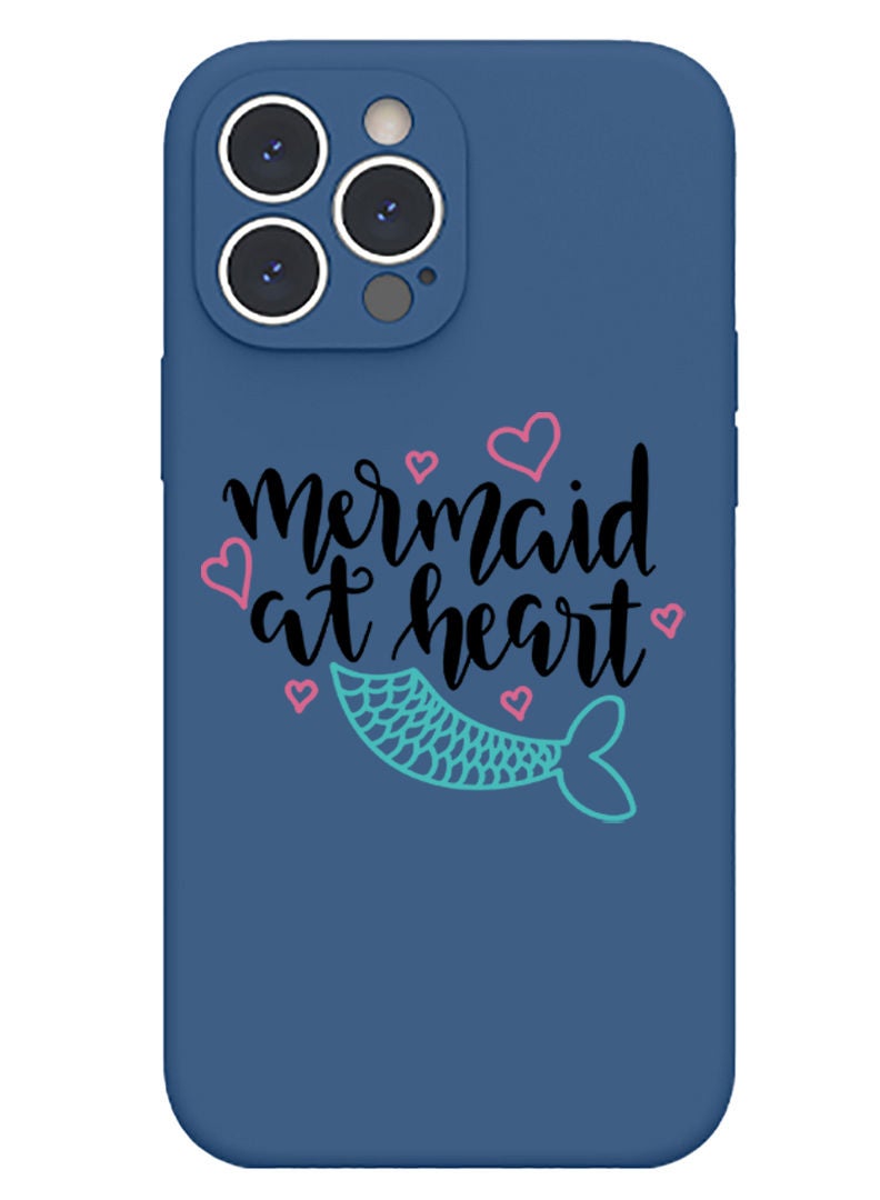 Theodor Protective Slim Fit Case Liquid Silicone Cover with Full Body Protection Anti-Scratch Shockproof Case For iPhone 12 Pro Max Blue  - Mermaid at heart copy - Image 1
